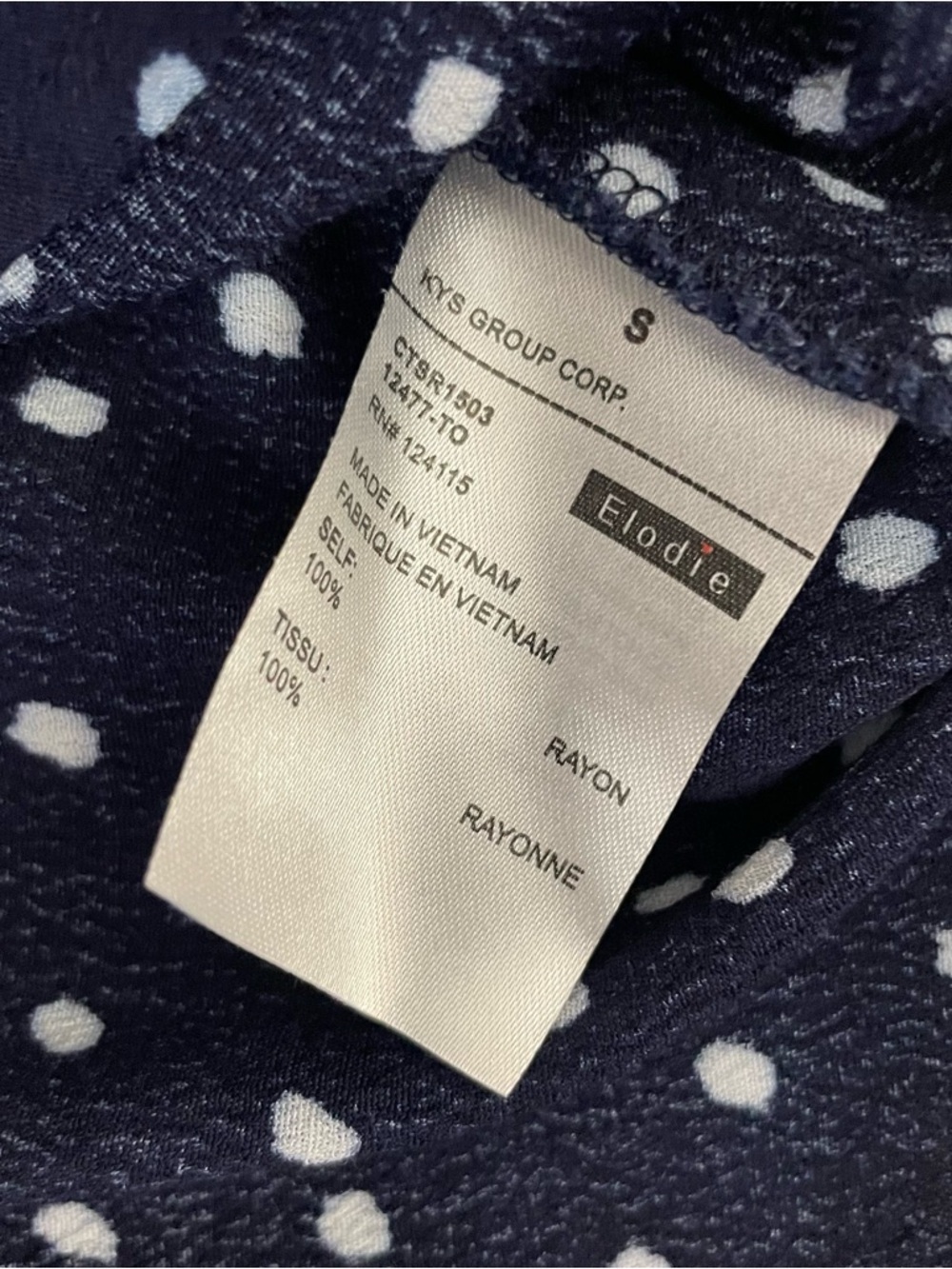 ELODIE Women’s Navy Polka Dot Spaghetti Strap Cami Top Size Small - Picture 6 of 7
